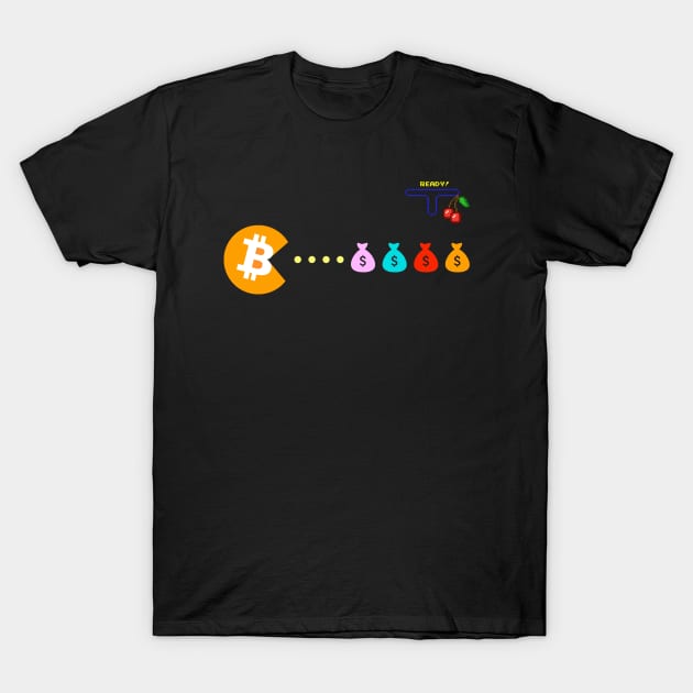 Bitcoin eats Dollar T-Shirt by Strohalm